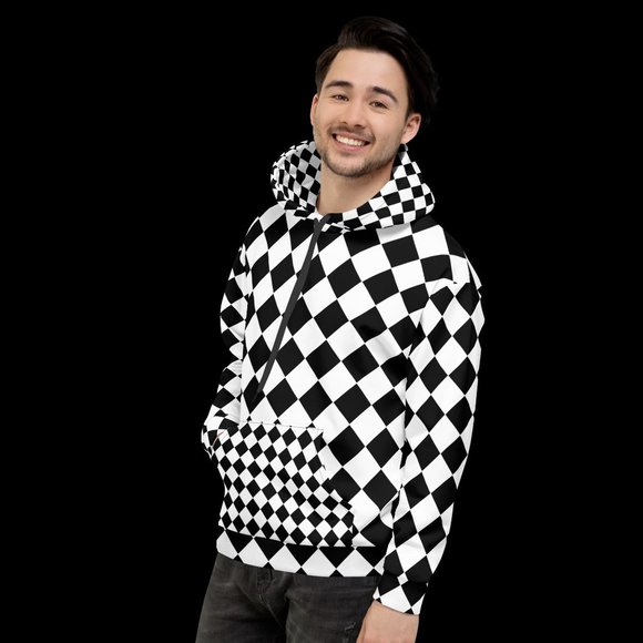 Men's classic checkerboard Hoodie 70s fashion - Picture 10 of 12